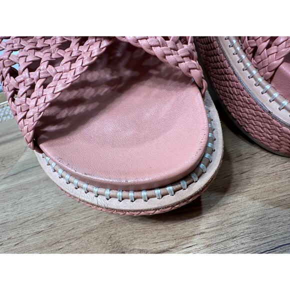 Ulla Johnson Gili Woven Leather Flatform Sandals Sundew Size 9/9.5 US 40 EU NIB - Picture 9 of 16